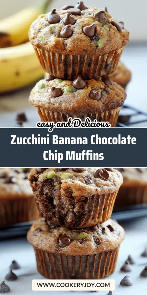 Zucchini Banana Chocolate Chip Muffins