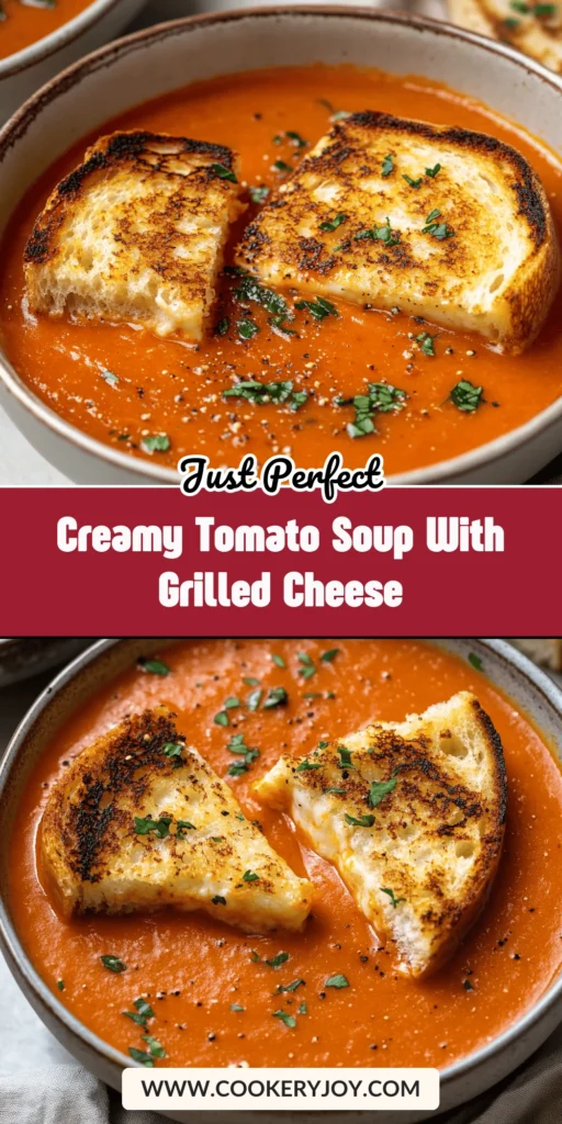 Creamy Tomato Soup with Grilled Cheese