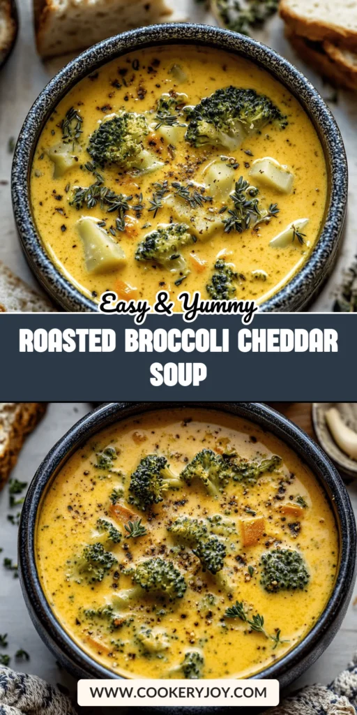 Roasted Broccoli Cheddar Soup