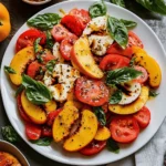 Peach Caprese Salad with Balsamic Glaze