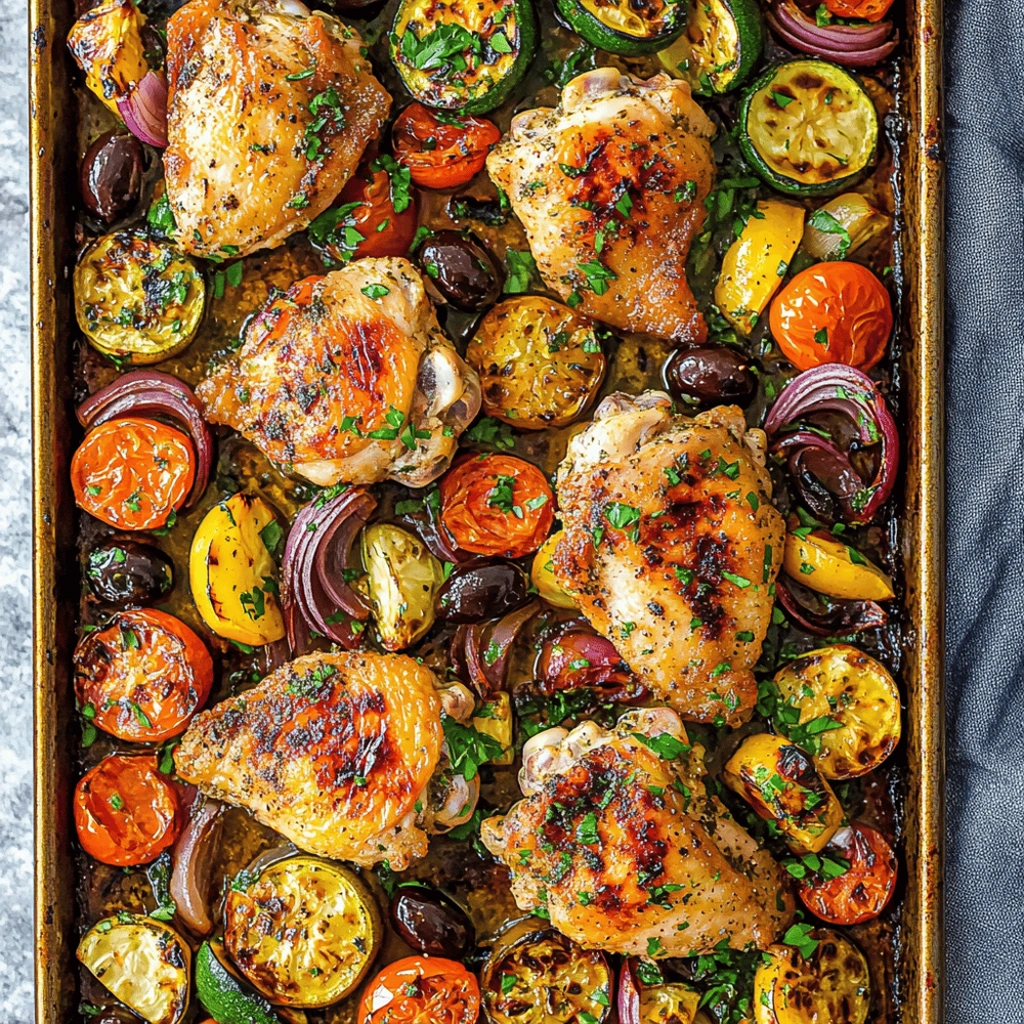 Greek Sheet Pan Chicken Thighs