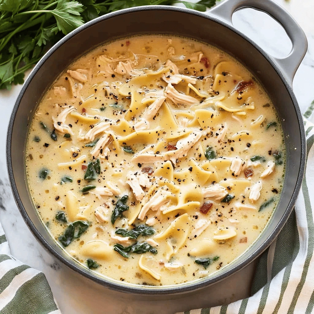 White Chicken Lasagna Soup