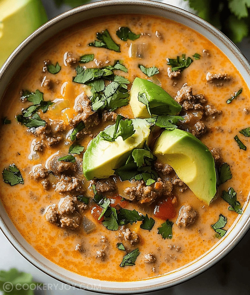 creamy keto taco soup