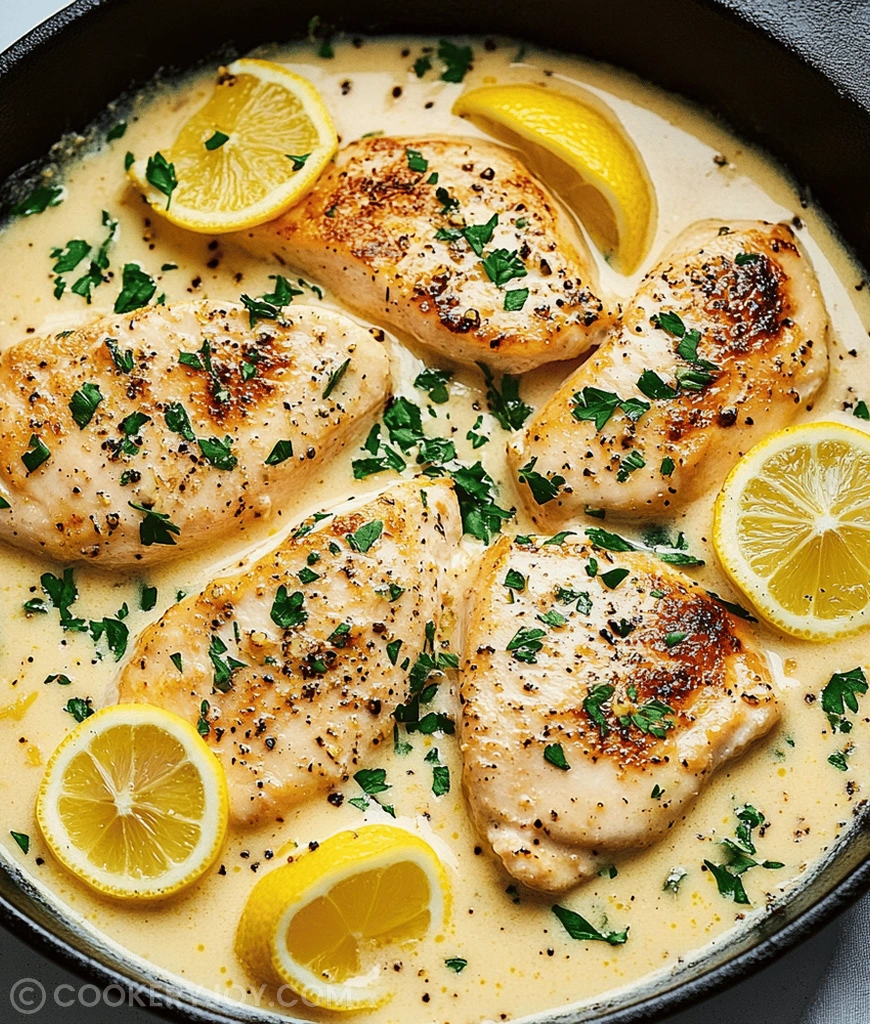 Creamy Lemon Garlic Skillet Chicken