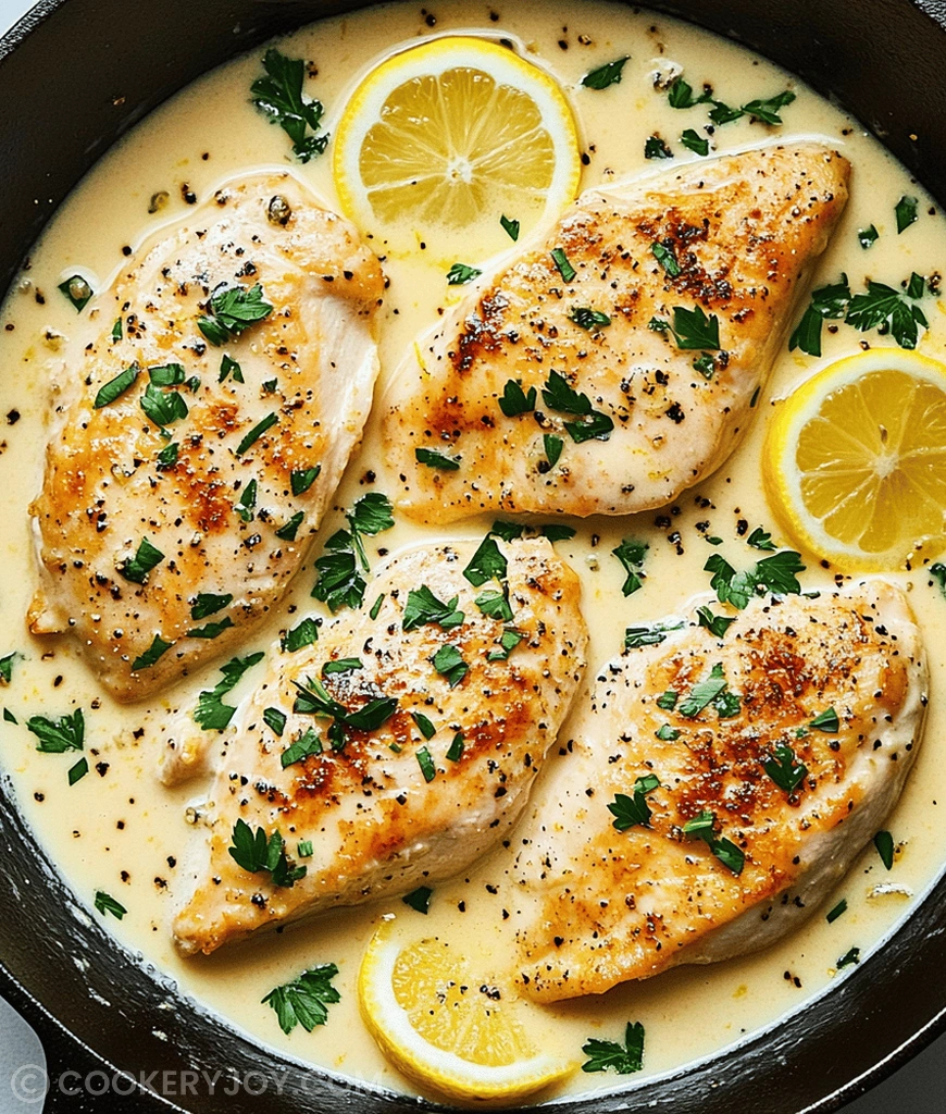 Creamy Lemon Garlic Skillet Chicken