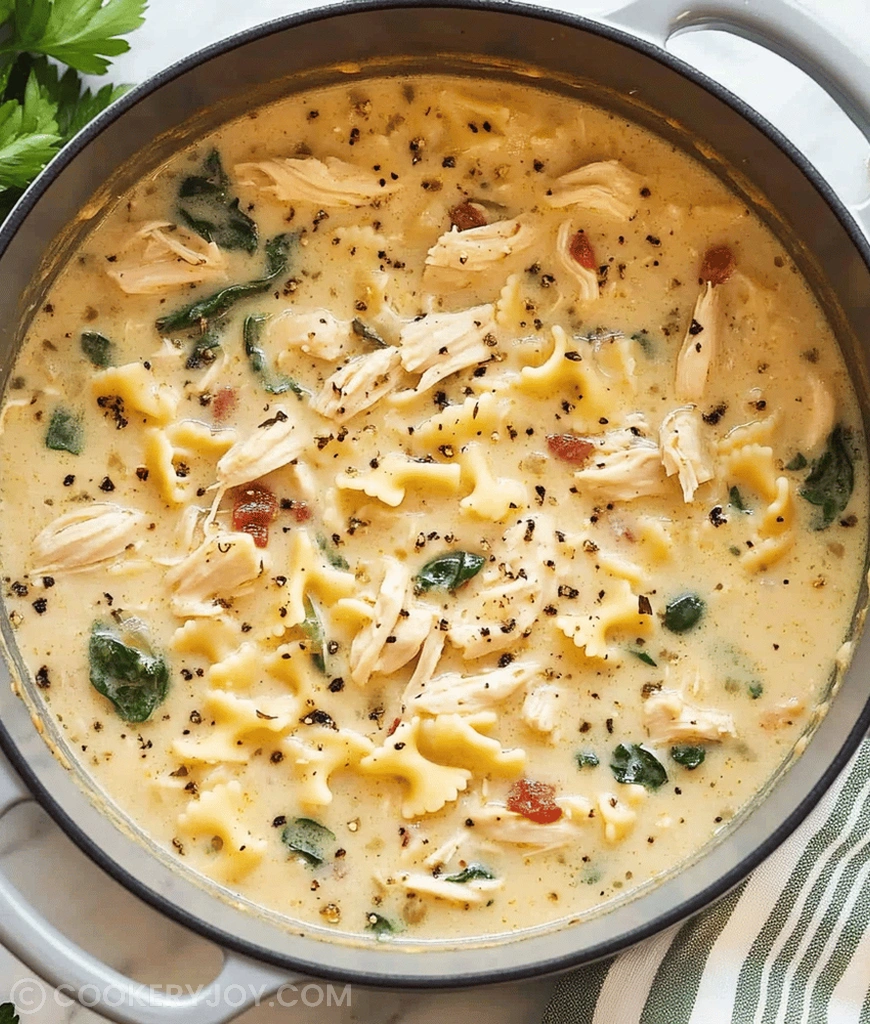 White Chicken Lasagna Soup