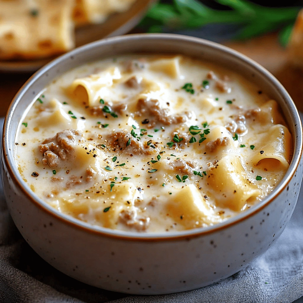 Alfredo Lasagna Soup