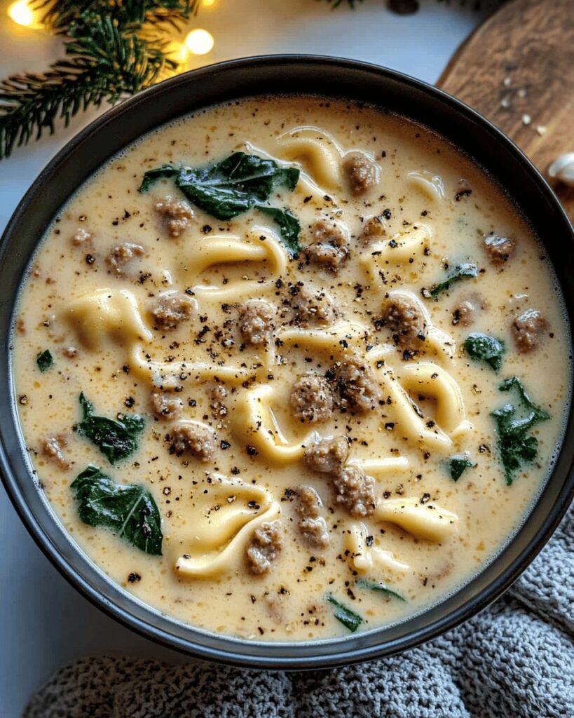 Creamy Sausage Tortellini Soup