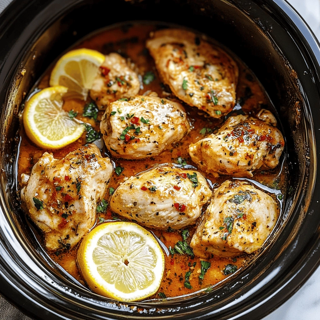Crockpot Lemon Garlic Butter Chicken