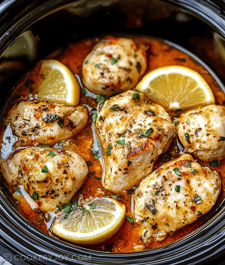 Crockpot Lemon Garlic Butter Chicken