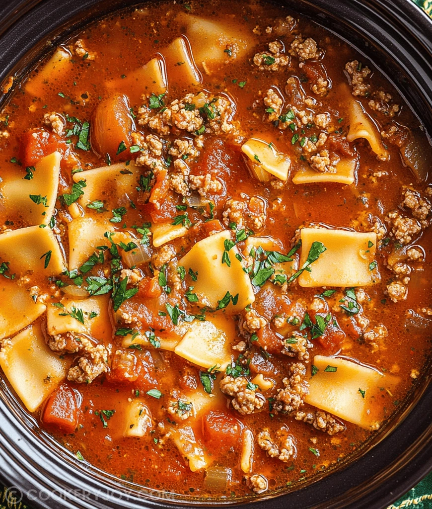 Crock Pot Lasagna Soup