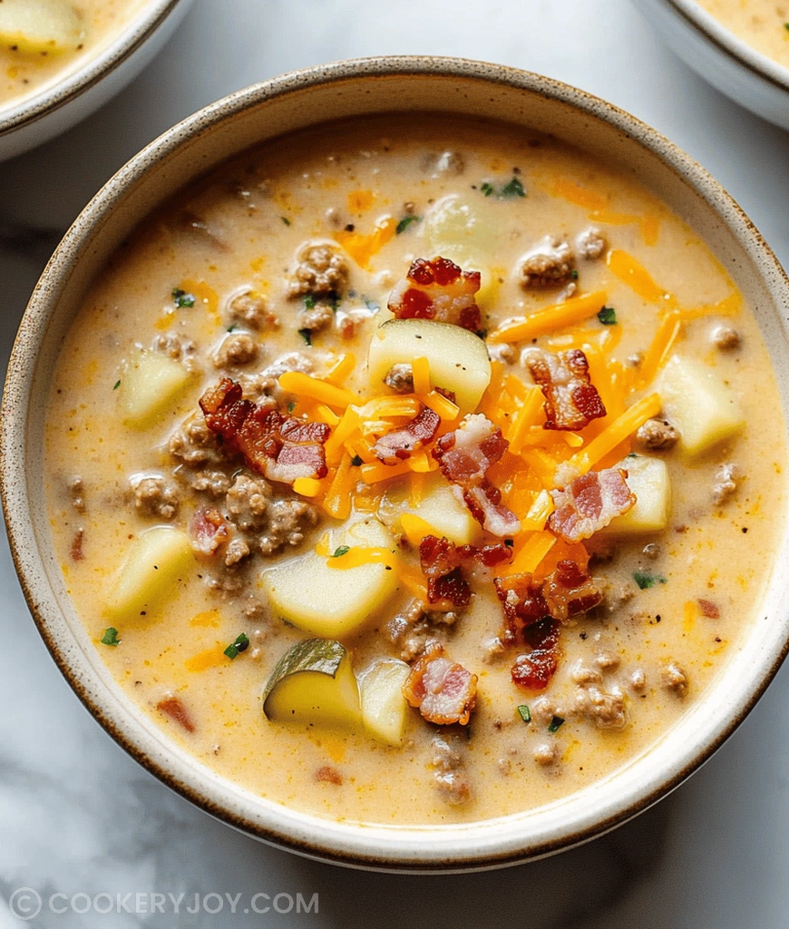 Crockpot Cheeseburger Soup