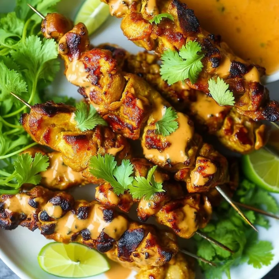 Chicken Satay With Peanut Sauce