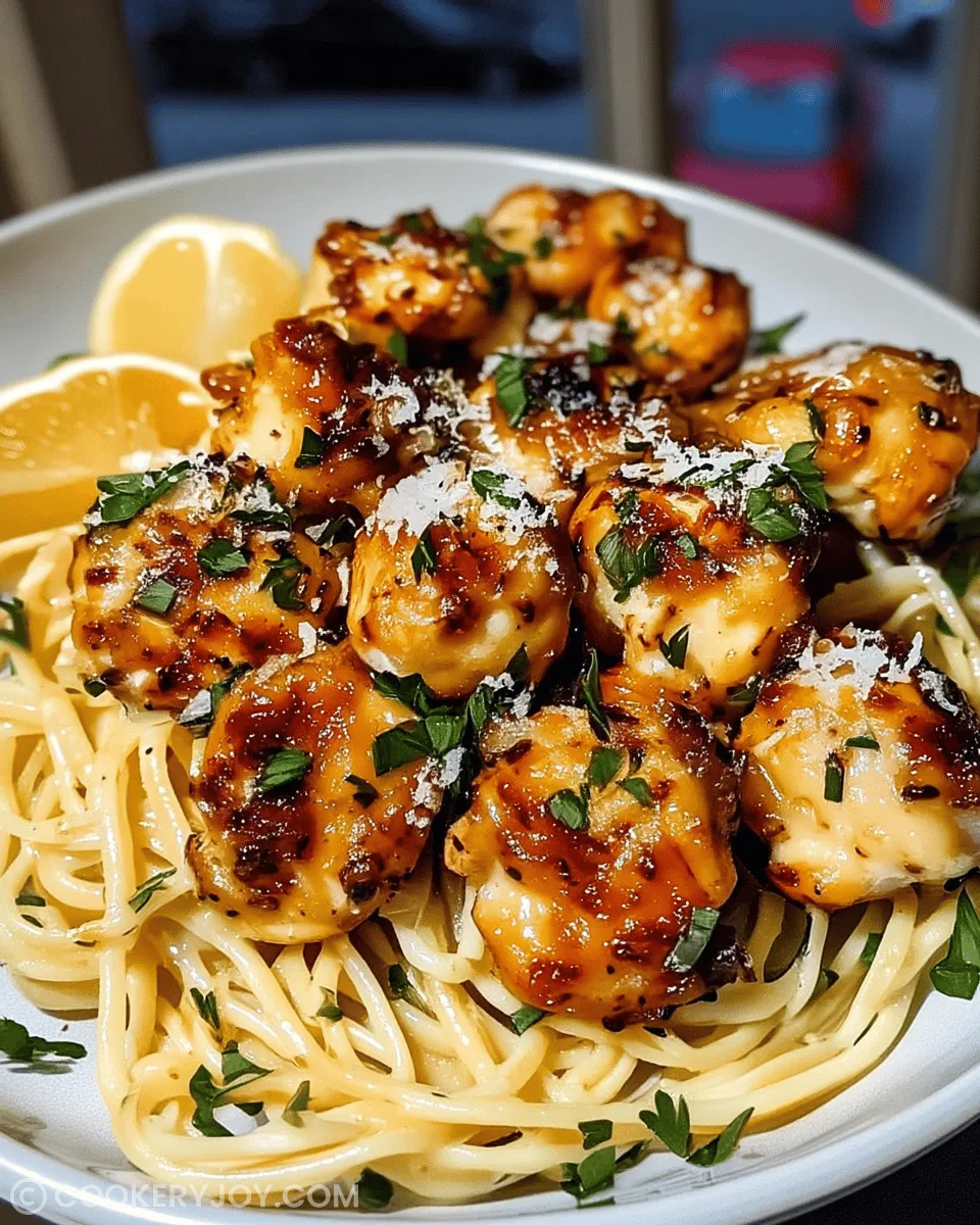 garlic-butter-chicken-bites-with-creamy-parmesan-pasta