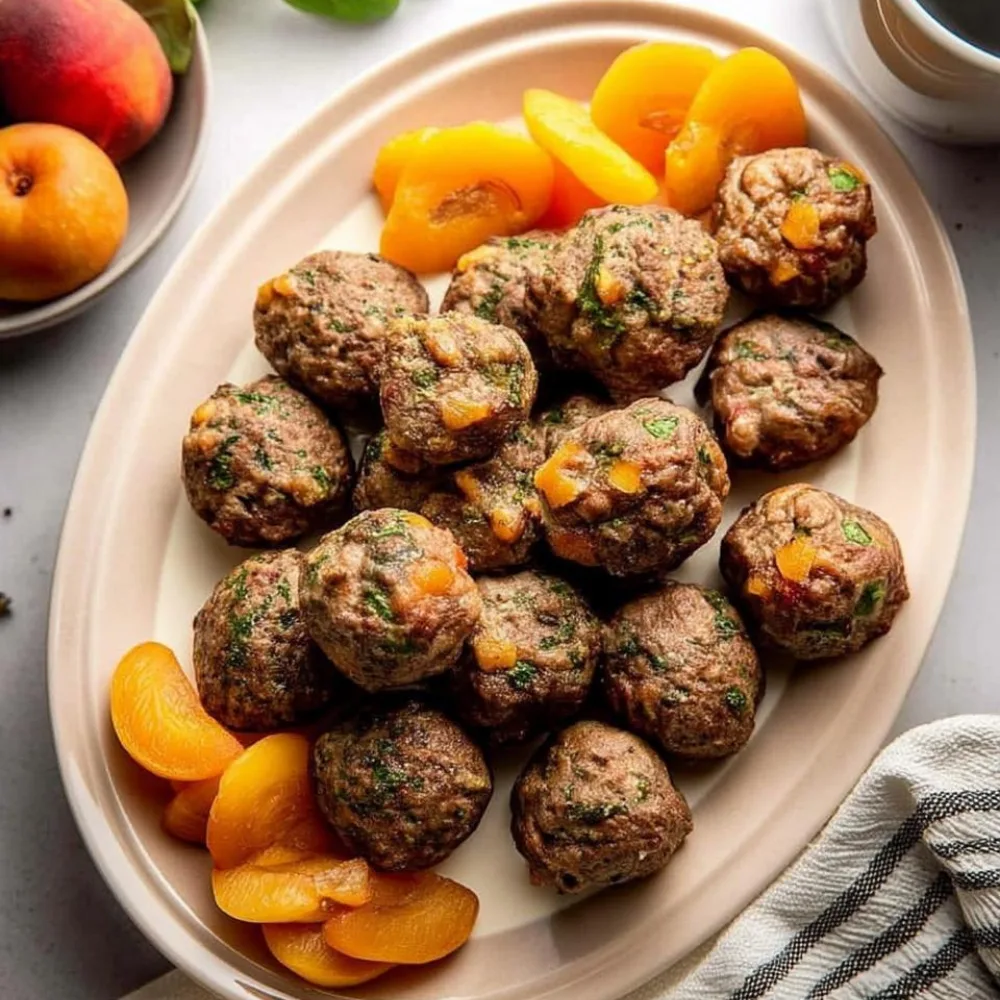 Apricot Basil Breakfast Meatballs