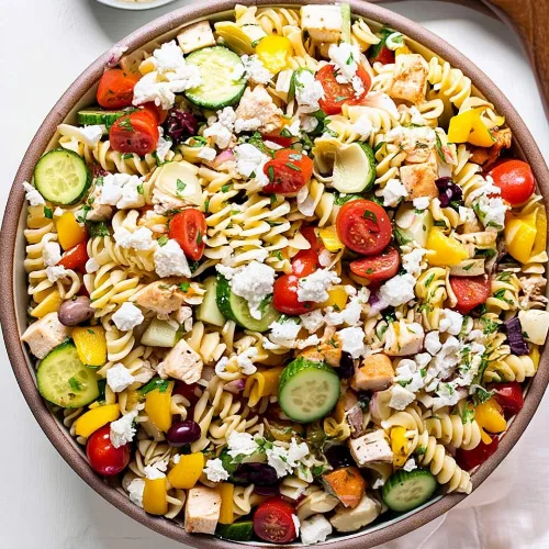 Greek Chicken Pasta Salad