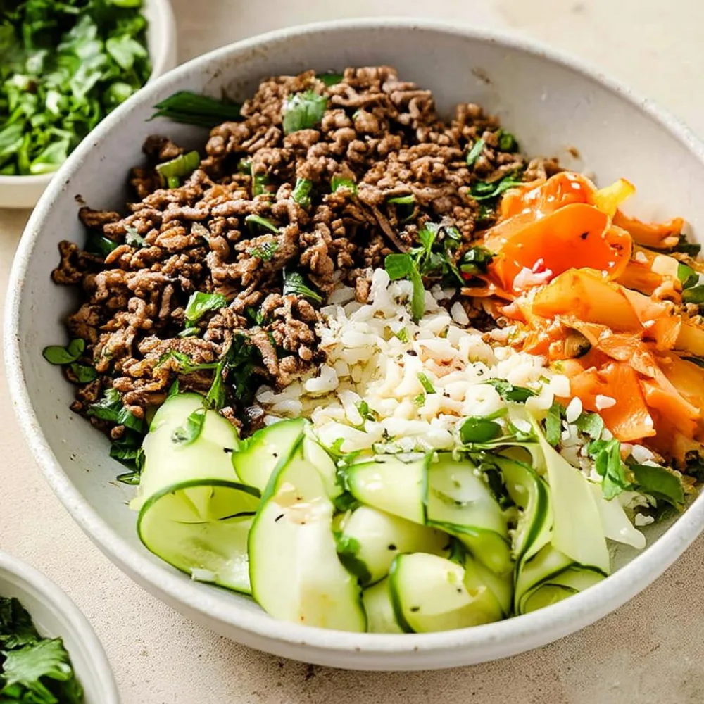 Korean-inspired Ground Beef Bowls