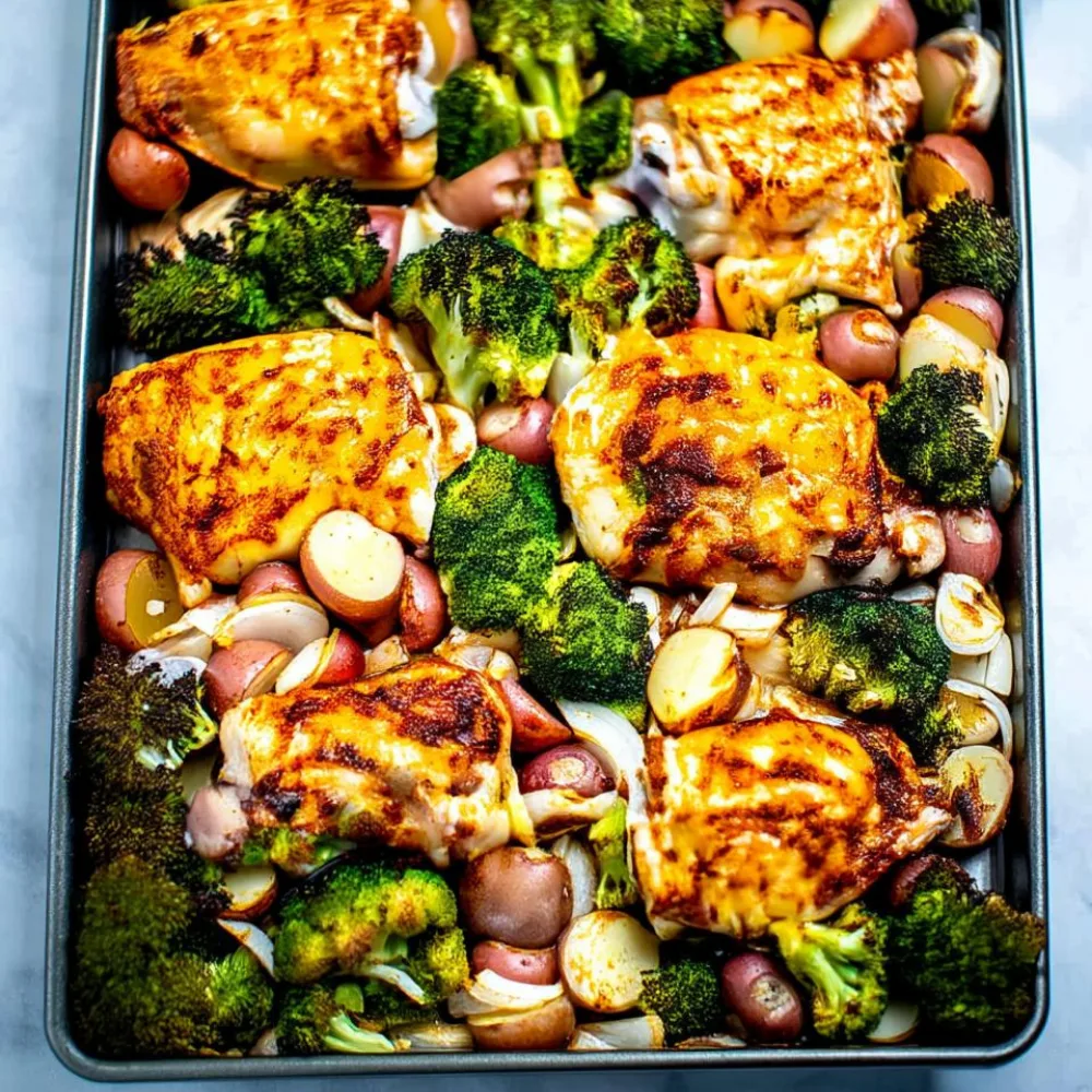 Sheet Pan Chipotle Chicken Thighs with Broccoli