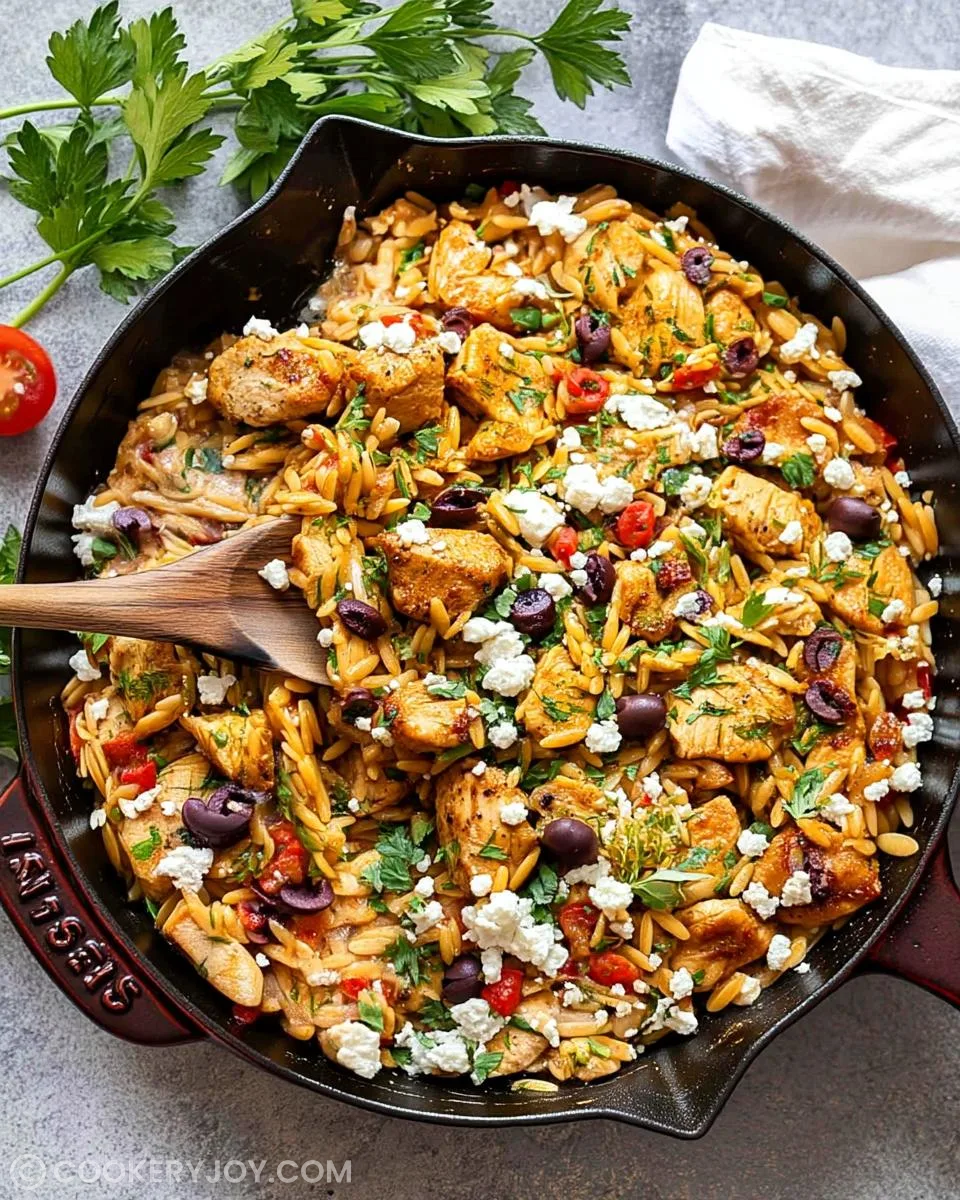 greek-orzo-skillet-with-chicken
