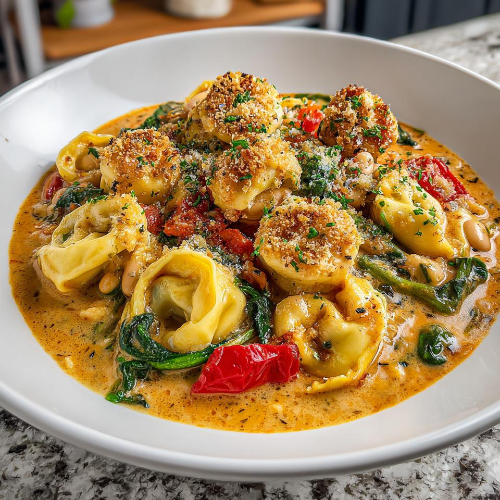 Creamy Spinach Tortellini Soup