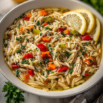 Lemon Chicken Orzo Soup
