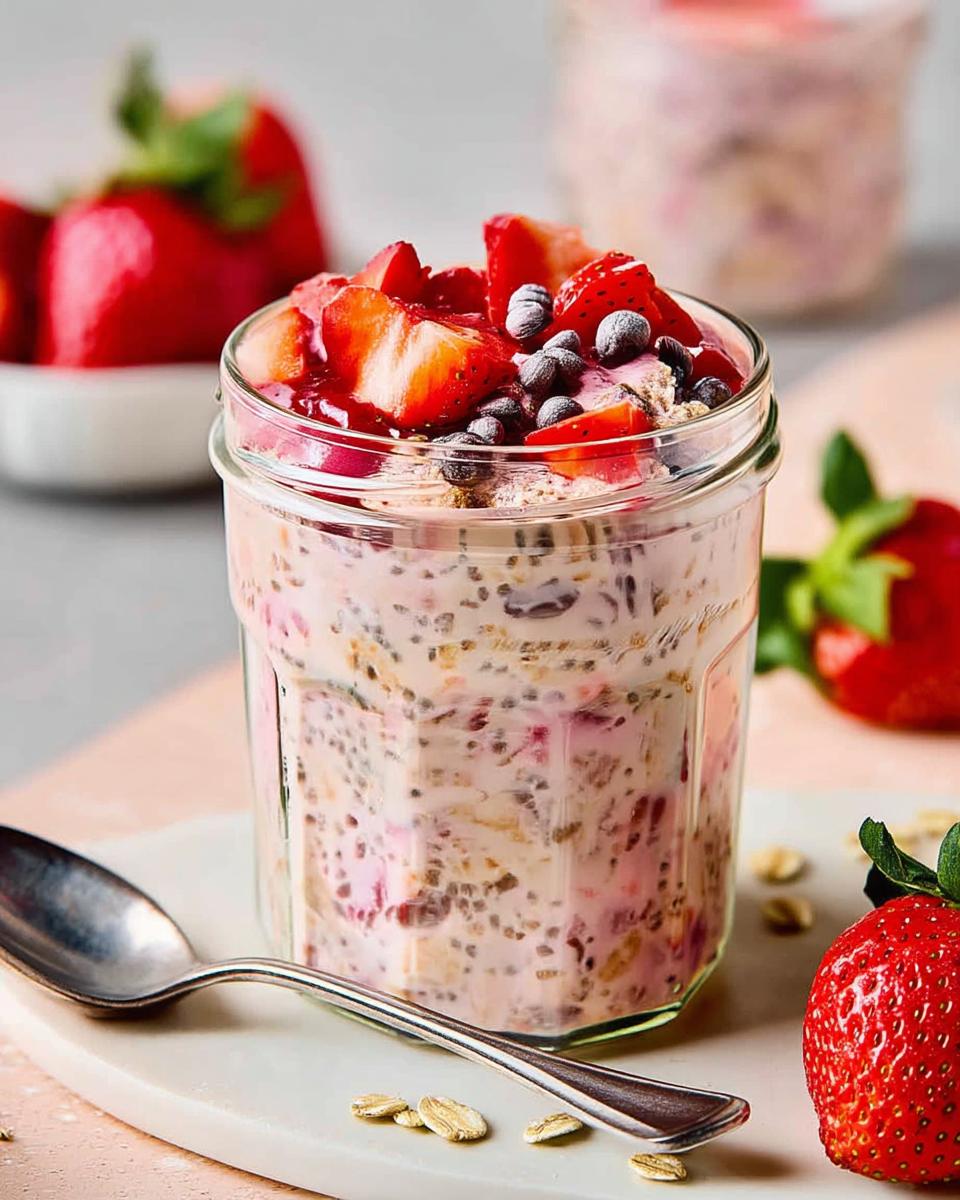 Chocolate Covered Strawberry Overnight Oats