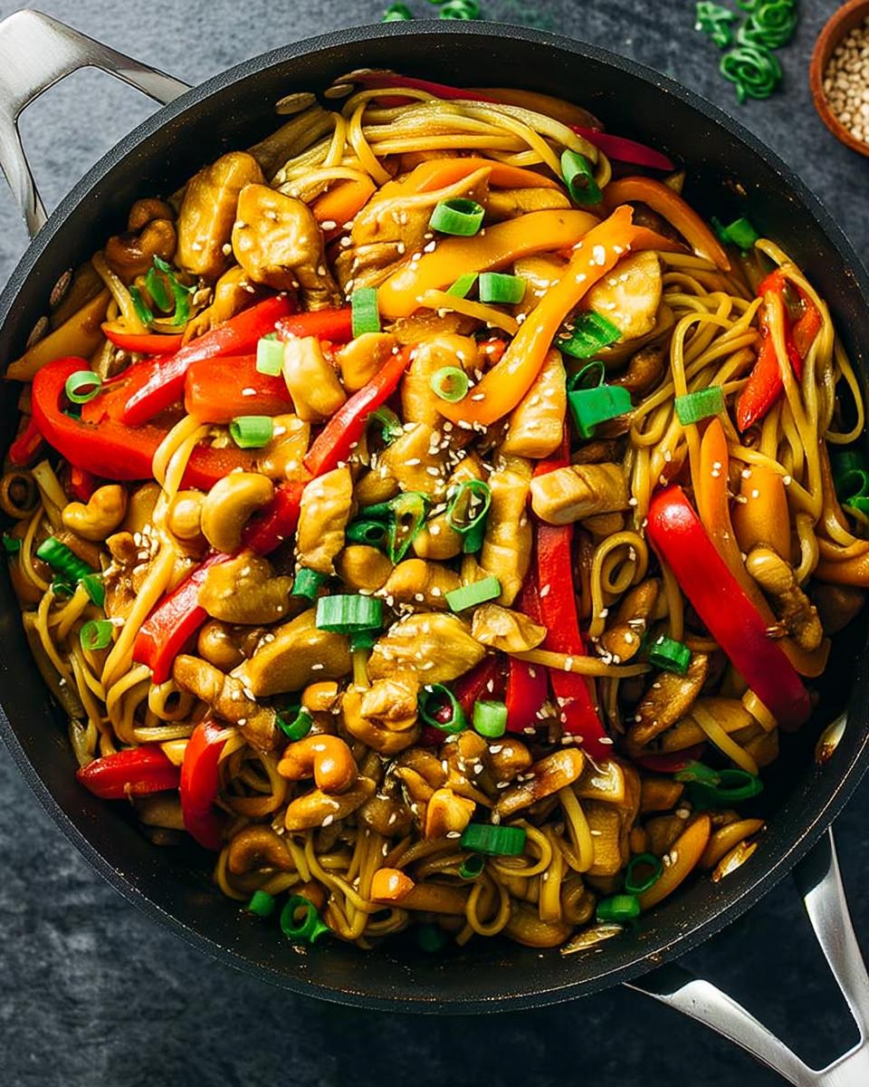 Spicy Cashew Chicken Noodle Bowl