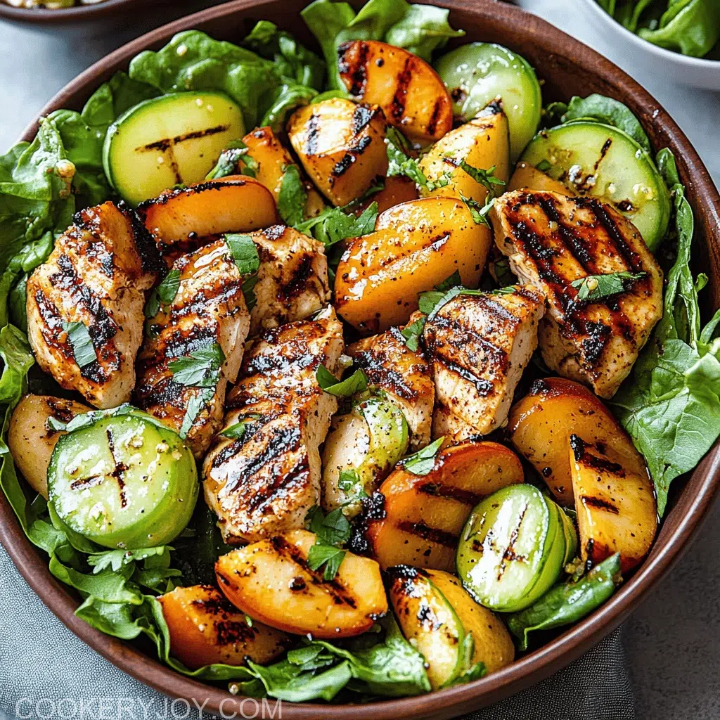 Grilled Chicken and Peach Salad