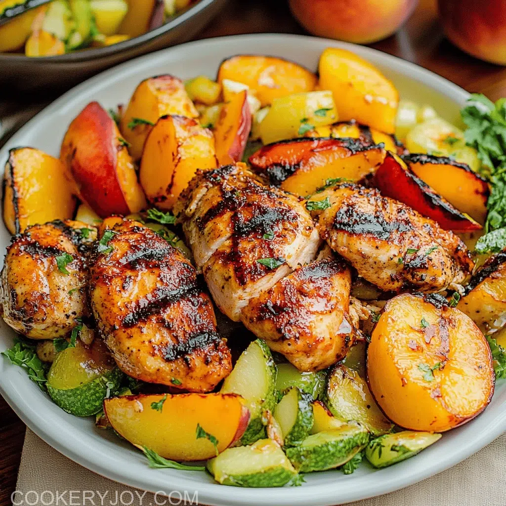 Grilled Chicken and Peaches