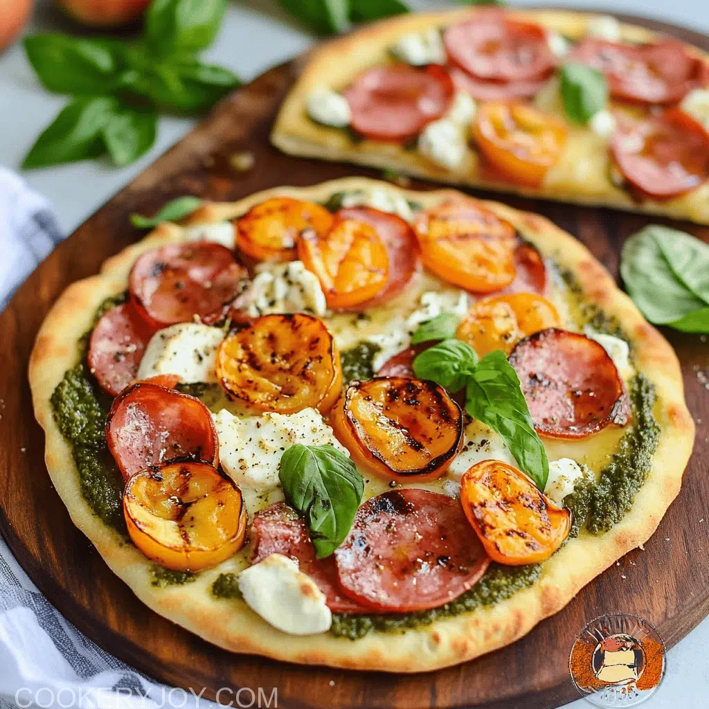 Grilled Prosciutto and Peach Flatbread Pizza