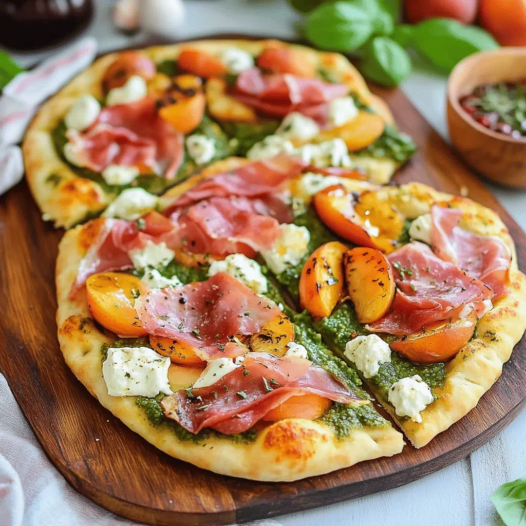 Grilled Prosciutto and Peach Flatbread Pizza