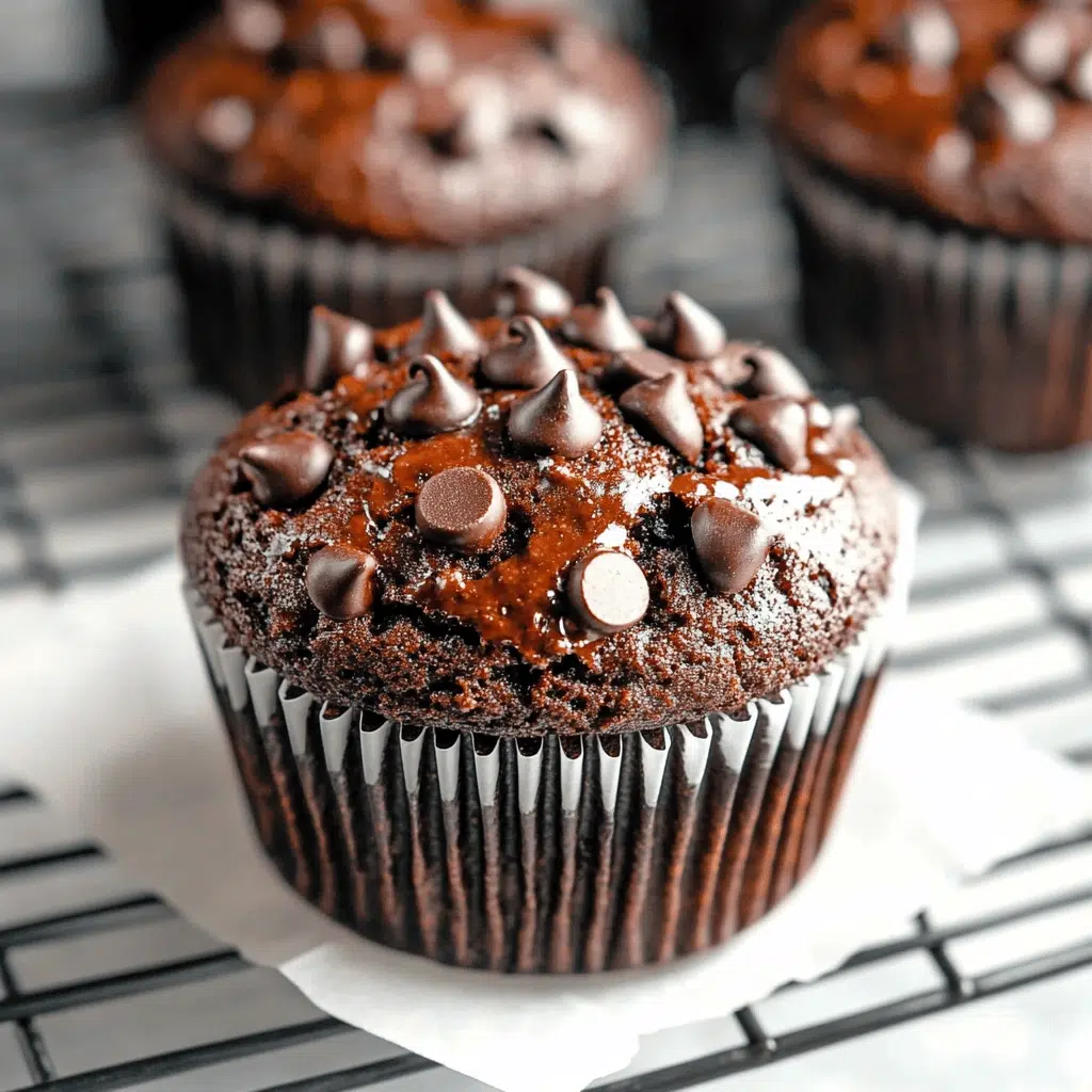 Healthy & Moist Chocolate Zucchini Muffins
