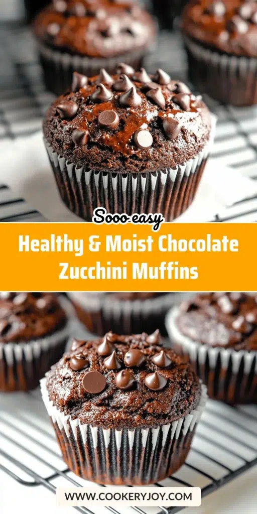 Healthy & Moist Chocolate Zucchini Muffins