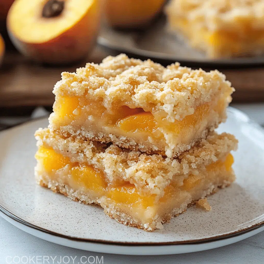 Homemade Peach Crumb Bars