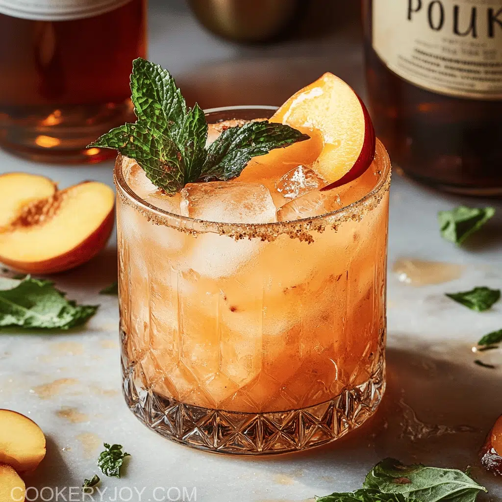 Honey Peach Bourbon Smash