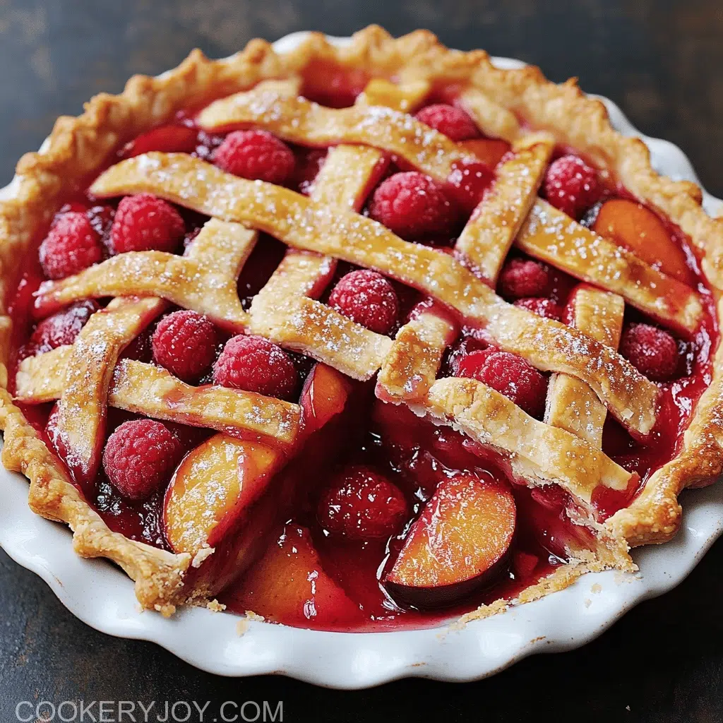Nectarine Plum and Raspberry Pie