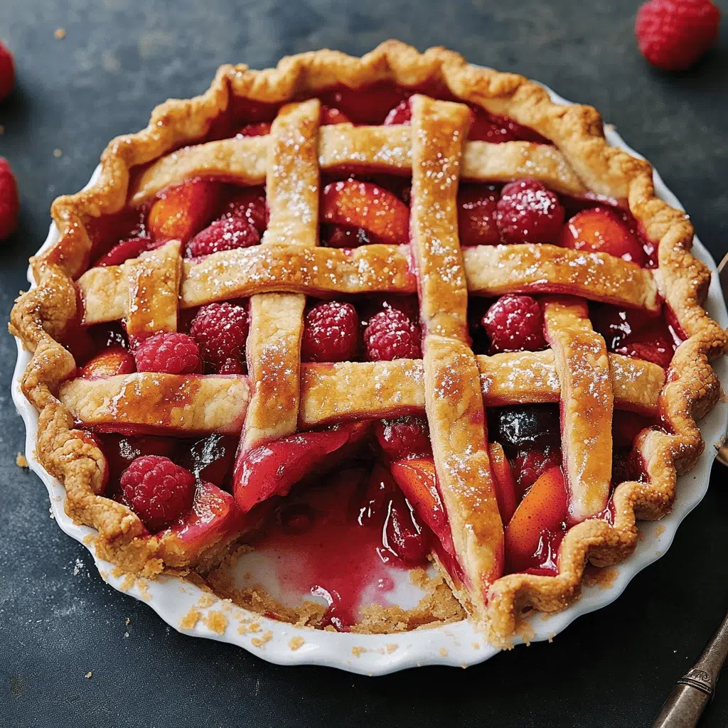Nectarine Plum and Raspberry Pie