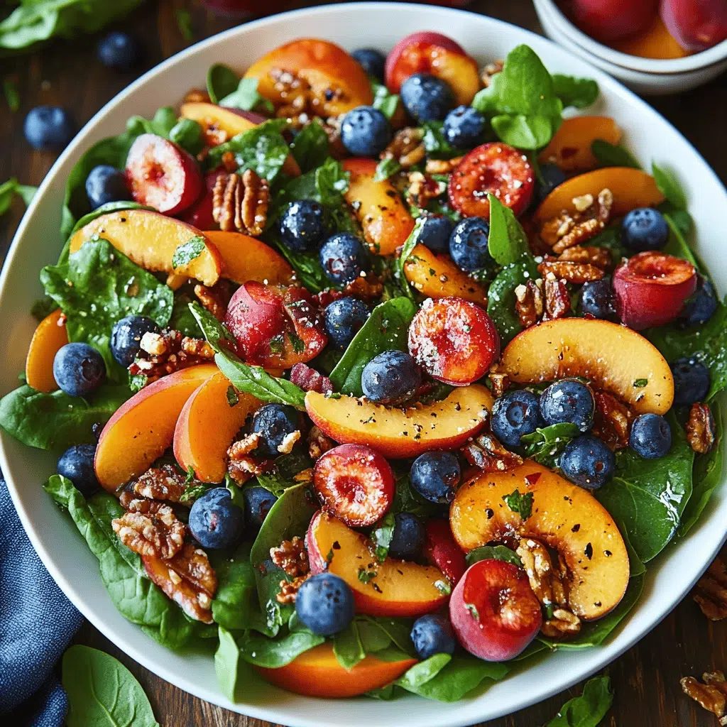 Peach Blueberry Spinach Salad