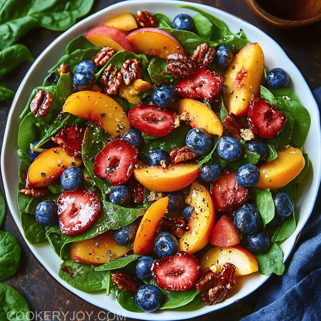 Peach Blueberry Spinach Salad