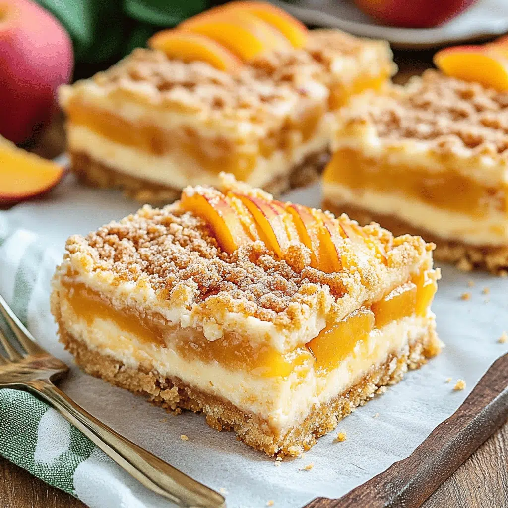 Peach Cobbler Cheesecake Bars