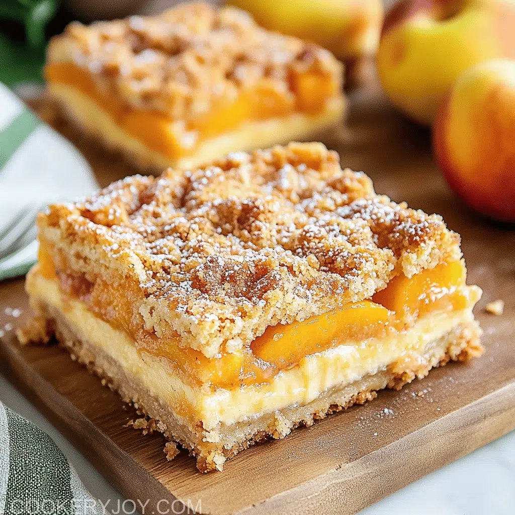Peach Cobbler Cheesecake Bars