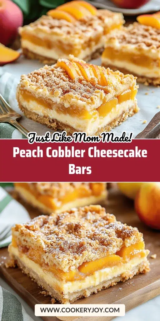 Peach Cobbler Cheesecake Bars