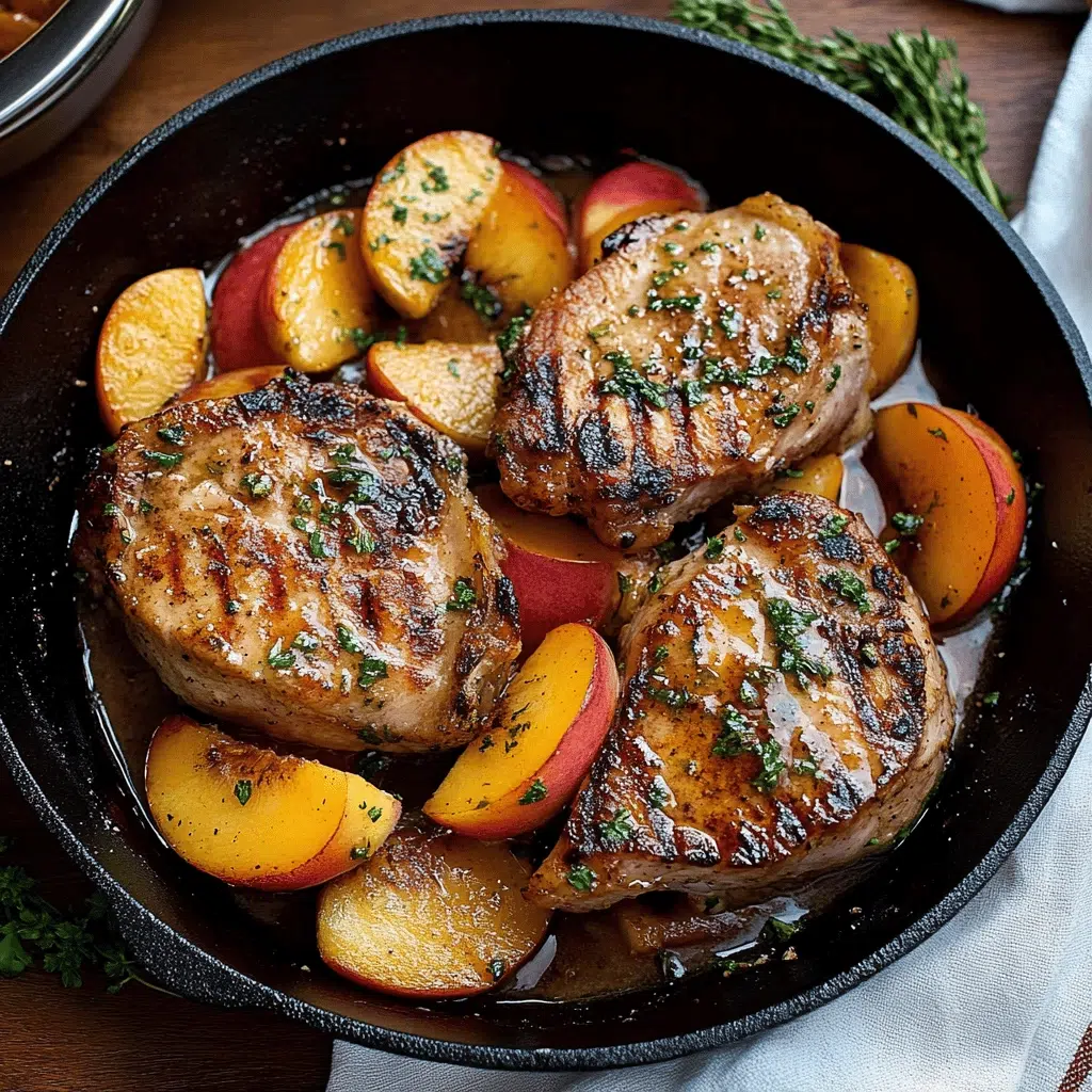 Peach Stuffed Pork Chops