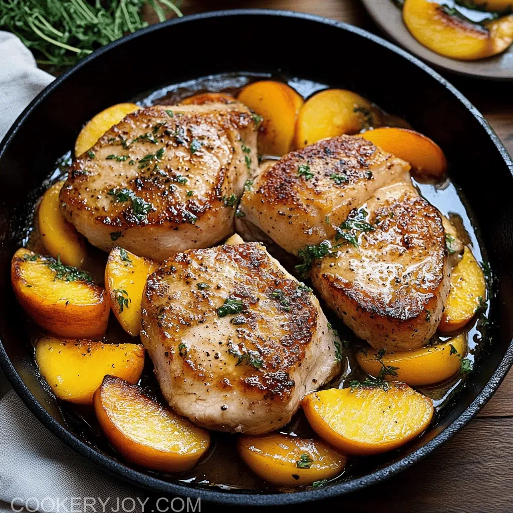 Peach Stuffed Pork Chops
