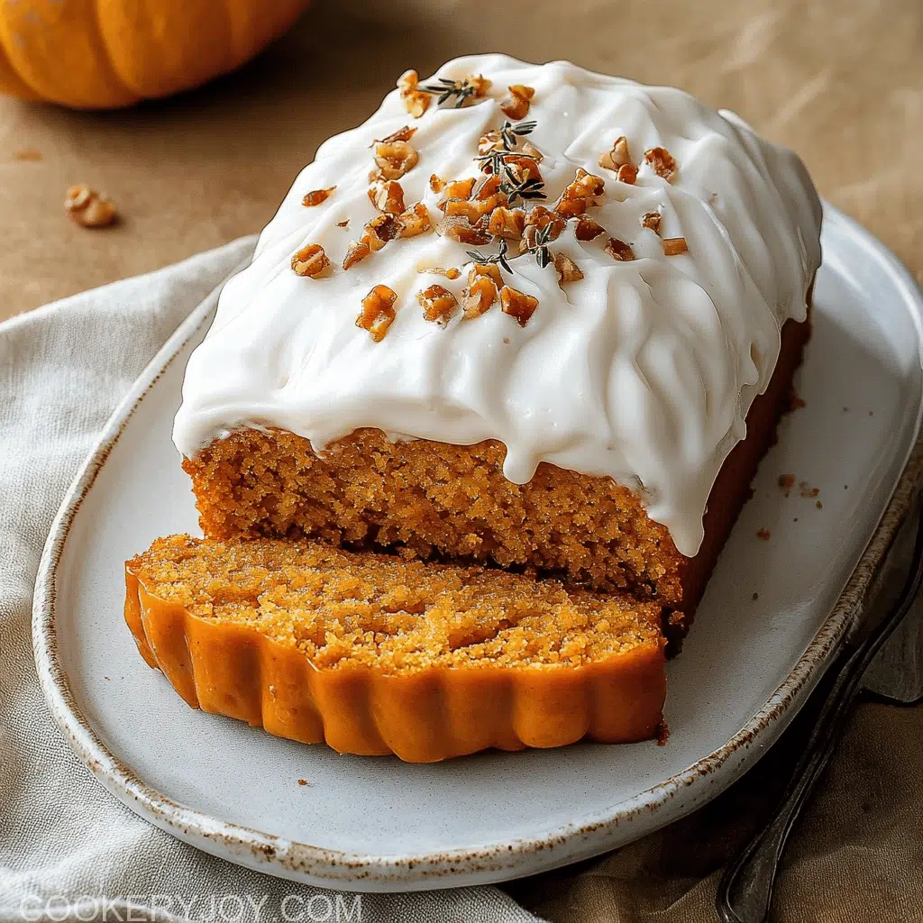 Pumpkin bread with cream cheese