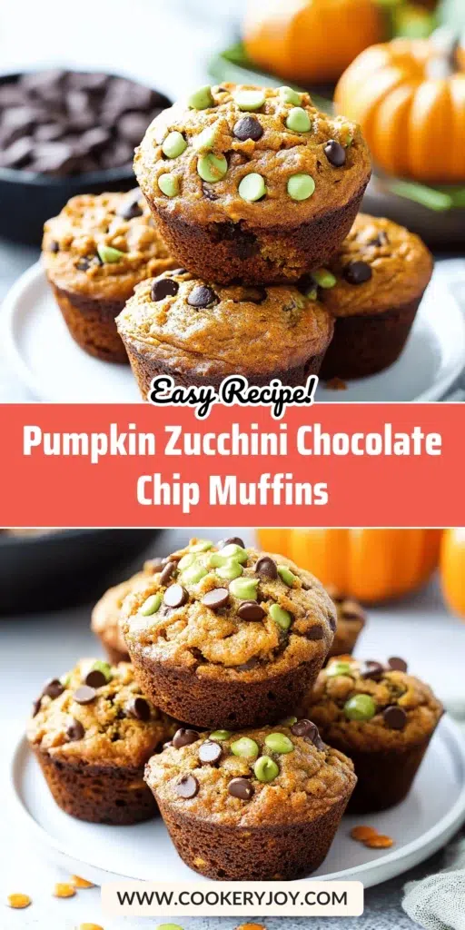 Pumpkin Zucchini Chocolate Chip Muffins