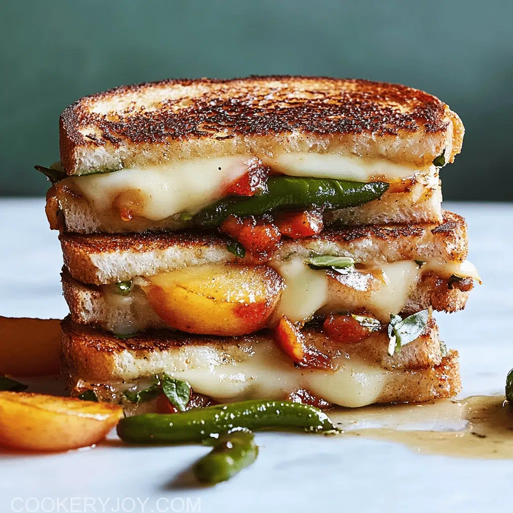 Smashed Peach and Poblano Grilled Cheese
