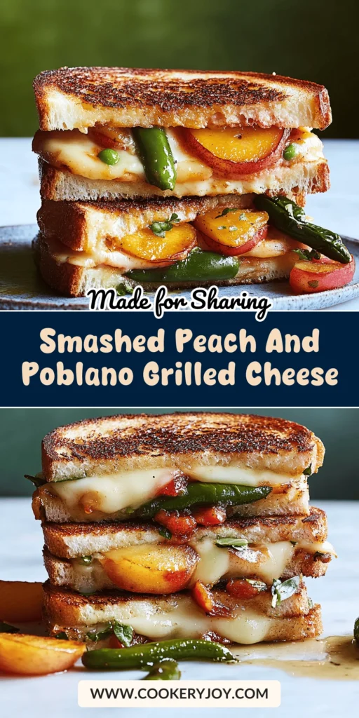 Smashed Peach and Poblano Grilled Cheese