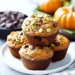 pumpkin zucchini chocolate chip muffins