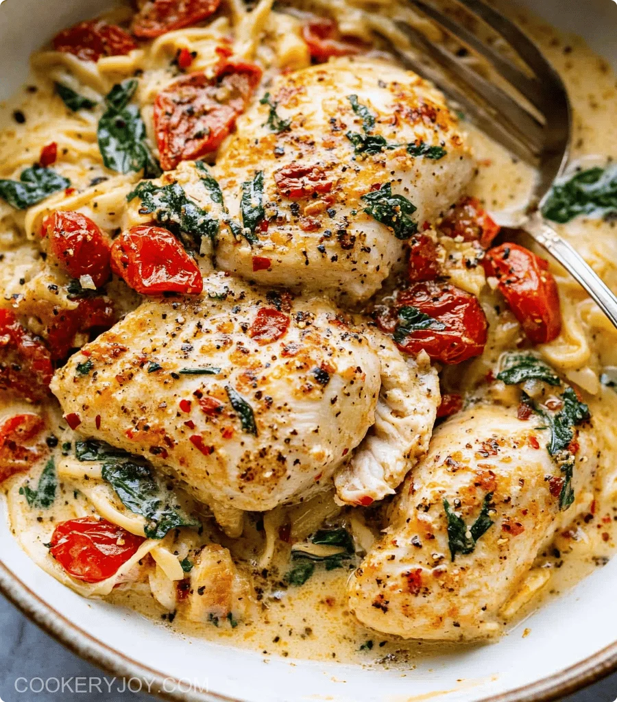 Creamy Crockpot Tuscan Chicken